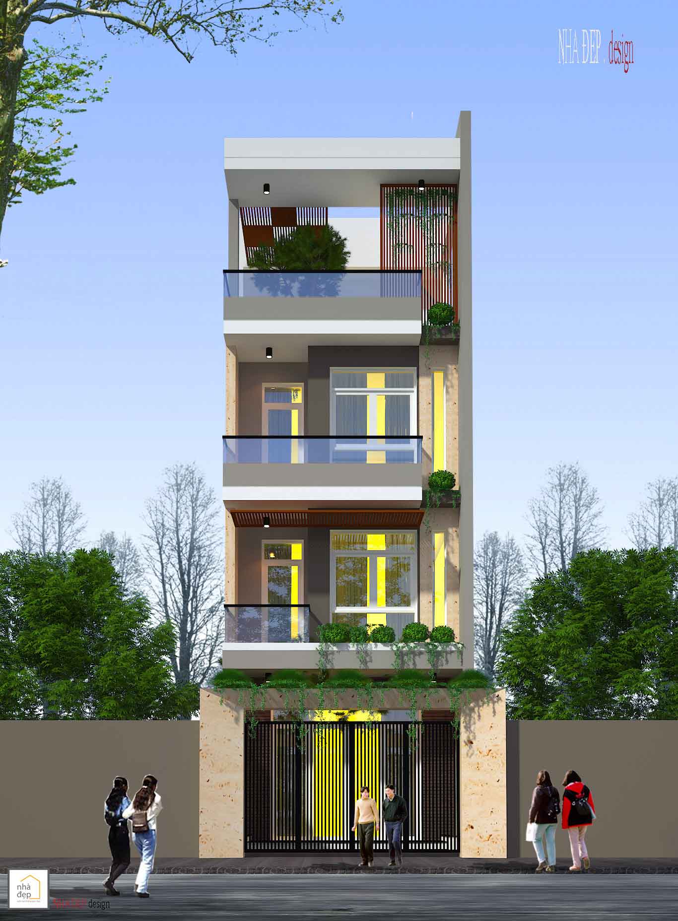 nhà phố 3 tầng đẹp