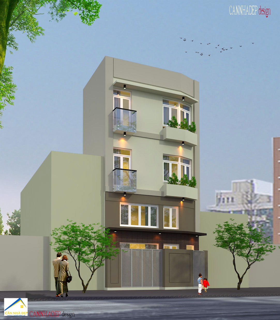 nhà phố 2 tầng đẹp